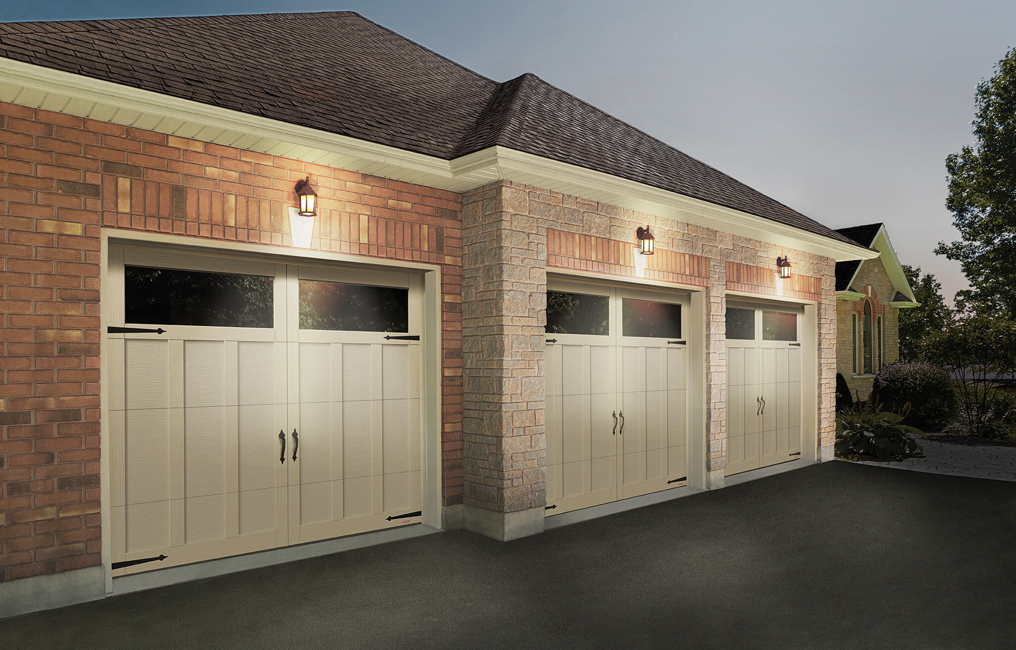 What are the Most Popular Modern Garage Doors? image Modern Garage Doors with lights