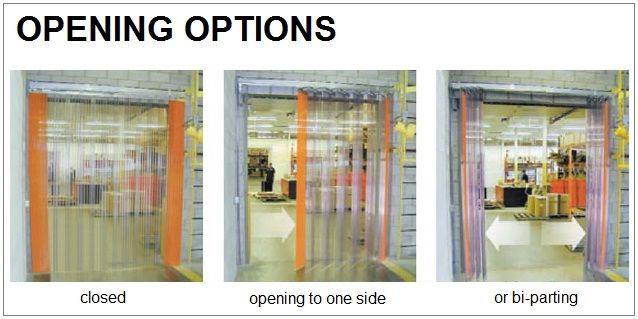 Accordion strip doors - Dor Docteur image accordion-opening options