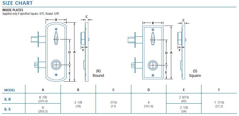 Interconnected locksets - Door Doctor image size chart 1 inter