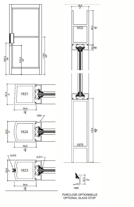 Vertech 1800 | Aluminum Glass Doors | Door Doctor image Onglet 1800