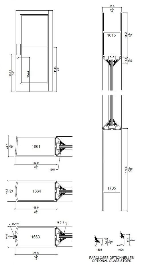 Vertech 1600 | Aluminum Glass Doors | Door Doctor image onglet1660