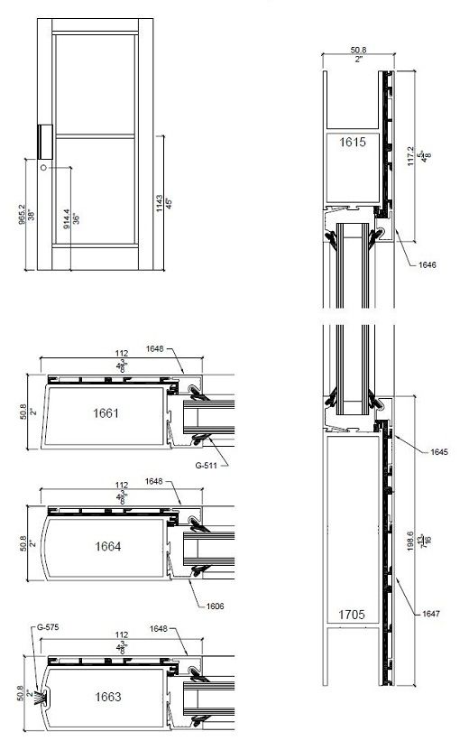 Vertech 1600 | Aluminum Glass Doors | Door Doctor image onglet1675
